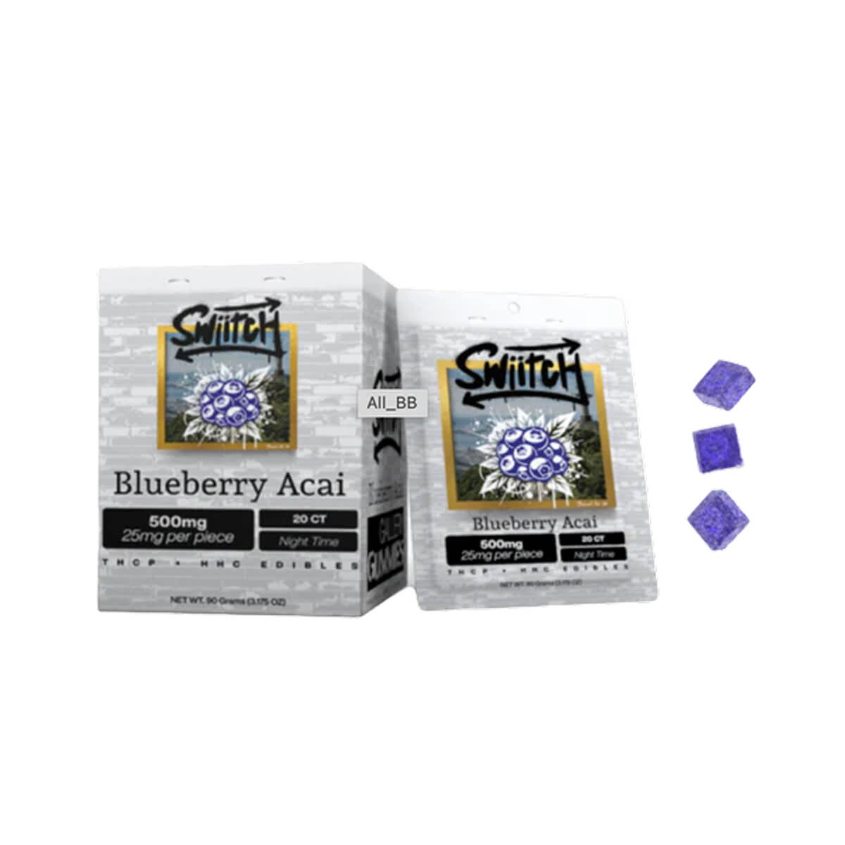 Swiitch (500MG) Blueberry - THCP + HHC Gummies