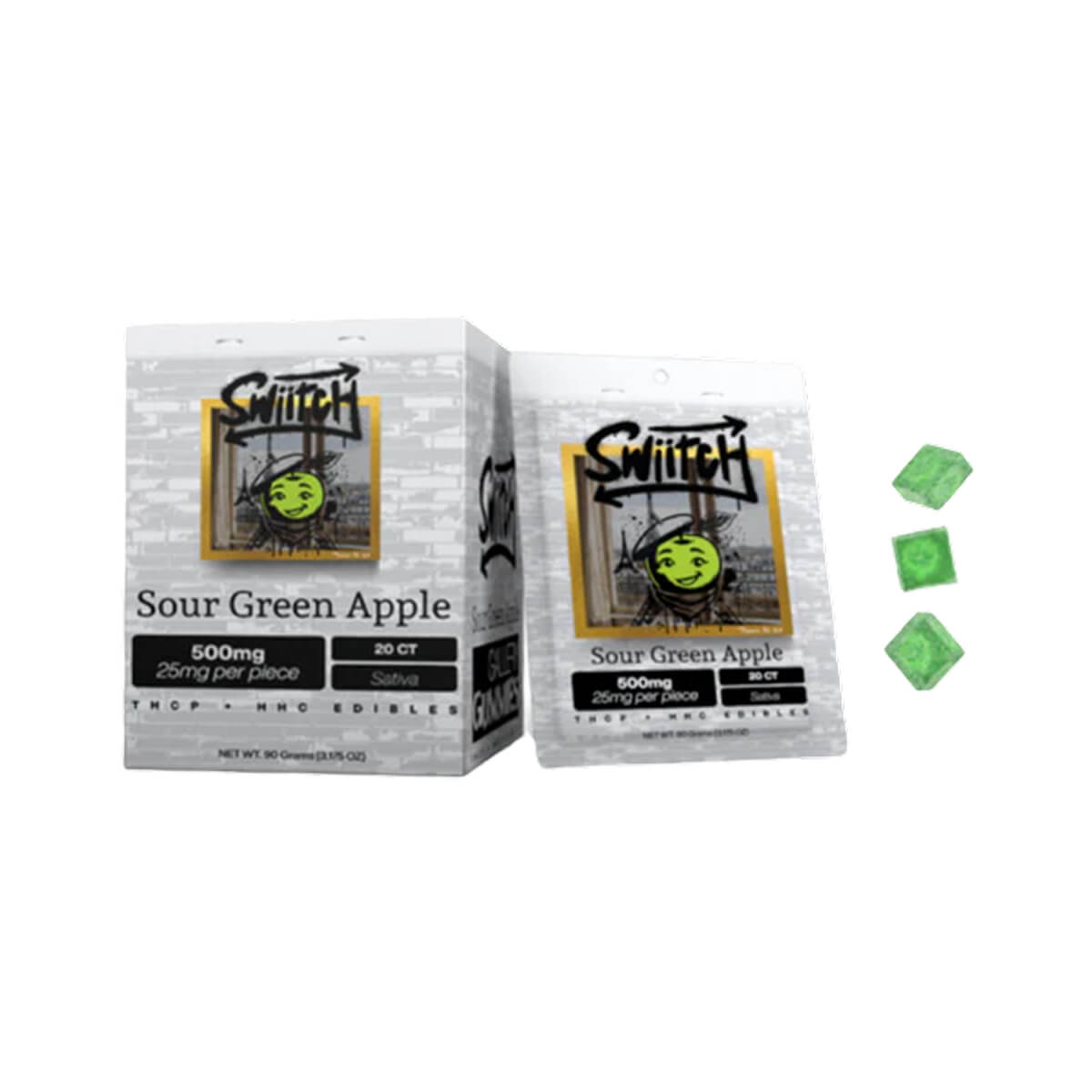 Swiitch (500MG) Sour apple - THCP + HHC Gummies